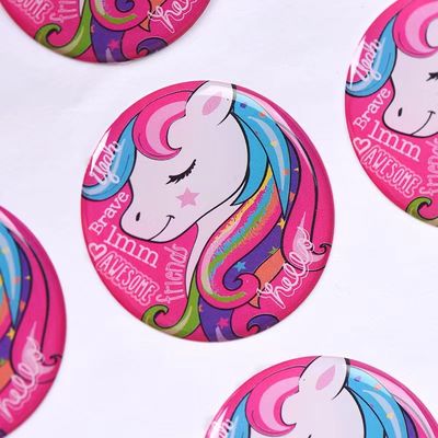 prenda impermeable de epoxy del ANIMAL DOMÉSTICO del PVC de los proveedores 3d PE PP de la etiqueta engomada de la bóveda del círculo de 25m m