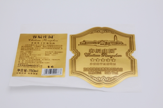 Impresión grabada en relieve ULTRAVIOLETA de sellado de plata de la etiqueta engomada del punto del oro de las etiquetas autoadhesivas del vino de la vela