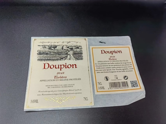 Etiqueta privada adhesiva Rose Red de vino de la botella de las etiquetas engomadas impermeables de las etiquetas