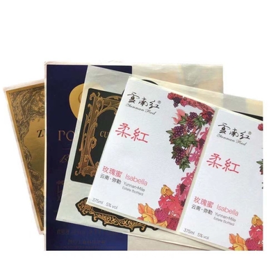 Las etiquetas autoadhesivas calientes del vino del oro personalizaron el vinilo de Matte Waterproof Labels Sticker White