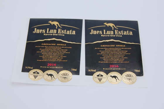 Las etiquetas autoadhesivas calientes del vino del oro personalizaron el vinilo de Matte Waterproof Labels Sticker White