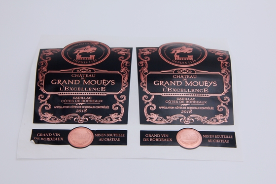 Las etiquetas autoadhesivas calientes del vino del oro personalizaron el vinilo de Matte Waterproof Labels Sticker White