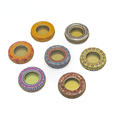 4 onzas 8 ronda de Tin Candle Containers Jars 70x20m m del metal de la onza