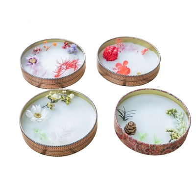 Ventana transparente de acero inoxidable Tray Inside Book Shape de Tin Box For Tea Packaging