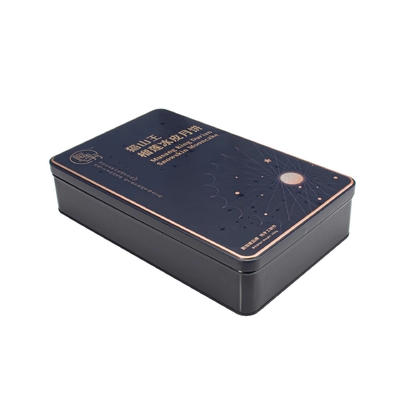 Torta de lujo de la luna del caso de Tin Boxes Container Square Biscuit del metal de la cartera rectangular