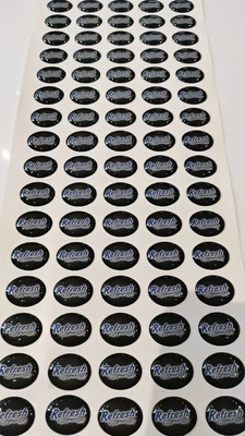 Etiquetas engomadas abovedadas de epoxy de las etiquetas que imprimen 3D la aduana impermeable Crystal Logo
