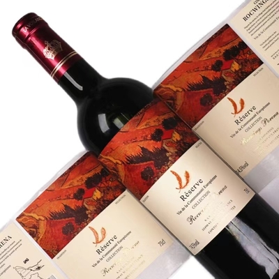 Etiquetas de la botella del alcohol del licor de CMYK, brillante/Matt Embossing Customized Wine Label