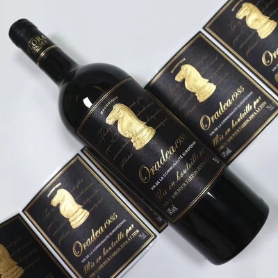 Etiquetas de la botella del alcohol del licor de CMYK, brillante/Matt Embossing Customized Wine Label