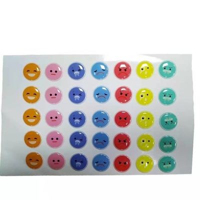 ANIMAL DOMÉSTICO de epoxy claro del PVC de los PP de las etiquetas de las etiquetas engomadas de la bóveda del círculo 3d llevado