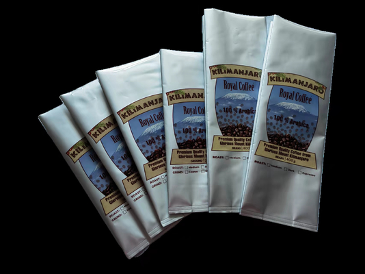 cremallera de empaquetado del café de las bolsas del soporte del plástico transparente de la bolsa de plástico 1kg para arriba con la válvula