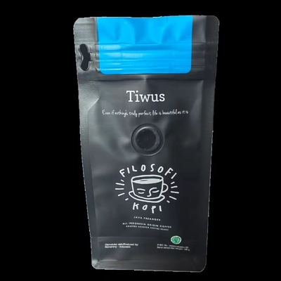 cremallera de empaquetado del café de las bolsas del soporte del plástico transparente de la bolsa de plástico 1kg para arriba con la válvula